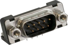 DELC-J9PAF-20L6E, 9 Way Right Angle Through Hole D-sub Connector Plug