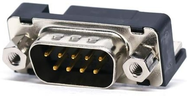DELC-J9PAF-20L6E, 9 Way Right Angle Through Hole D-sub Connector Plug DELC-J9PAF-20L6E, 9 Way Right Angle Through Hole D-sub Connector Plug