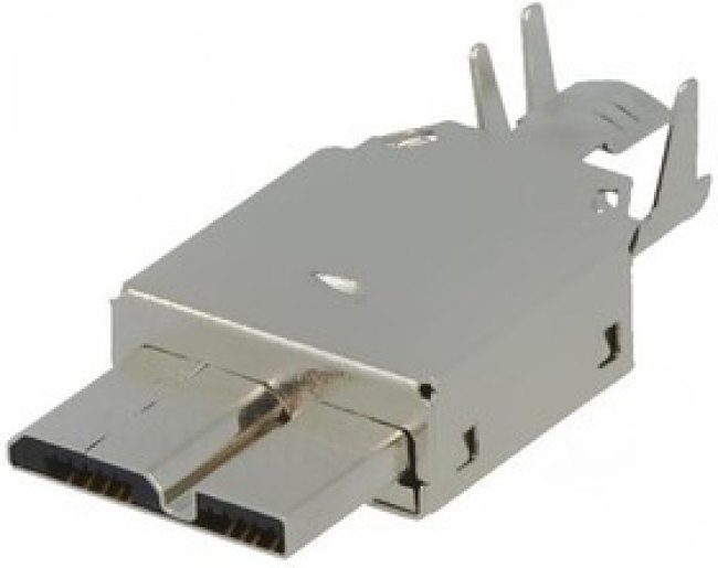 MUSBB-W3.0, Вилка, USB B micro, пайка, PIN: 10, экранированный, USB 3.0 MUSBB-W3.0, Вилка, USB B micro, пайка, PIN: 10, экранированный, USB 3.0