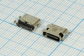 Разъем microUSB розетка, тип C 3.1, контакты 14C4HP, на плату, угловой
