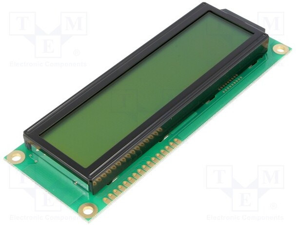 RC1602E-YHW-ESX, Дисплей: LCD, алфавитно-цифровой, STN Positive, 16x2, LED, PIN: 16