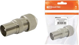 Штекер TV антенный металл без пайки "орех", инд. упаковка TDM