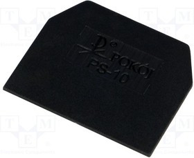 PS-10-BK, Концевая планка, ZG-G10, черный, Шир: 1мм, полиамид, -25-100°C