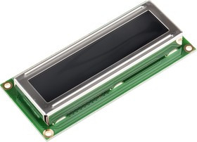 162D-CC-BC-3LP, 162D-CC-BC-3LP Alphanumeric LCD Display, White on Black, 2 Rows by 16 Characters, Transflective