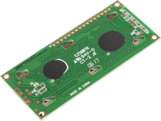 162D-CC-BC-3LP, 162D-CC-BC-3LP Alphanumeric LCD Display, White on Black, 2 Rows by 16 Characters, Transflective