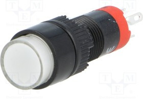 V10Y-11-24W, Переключатель: кнопочный, Пол: 2, SPDT, 0,5A/250ВAC, 1A/24ВDC, IP40