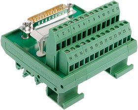 2281144, FLKM-D25 SUB/S Series 25-Contact Male Interface Module, D-sub Connector, DIN Rail Mount, 2.5A