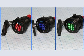 Гнездо питания USB с вольтметром, амперметром и синей подсветкой; №14895 гн пит USB\14ВDC/5В/Вольтм/ Амперметр\2T\\d28\ILсин Гнездо питания USB с вольтметром, амперметром и синей подсветкой; №14895 гн пит USB\14ВDC/5В/Вольтм/ Амперметр\2T\\d28\ILсин