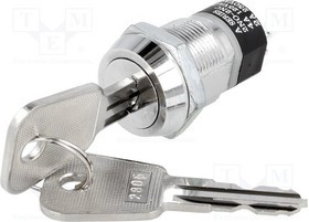 S286A-2, Переключатель замок для РЭА, 2, Алгоритм раб OFF-ON, 19мм, 90°