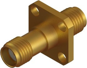 2991-6007, RF Adapters - In Series SMA F to F FlangeMnt Adapter, 4 Hole