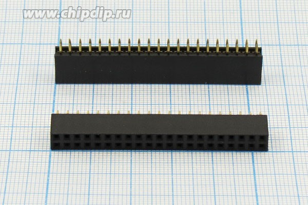 Разъем PBD-2x21 розетка, шаг P2.54, контакты 42P, монтаж на плату