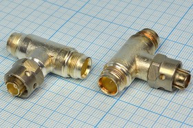 Высокочастотный разъём СР50-151ФВ, переходник Штекер-Гнездо-Штекер, сочленение резьбовое 12 мм; №704 СР50-151ФВ\\М12\[переход Ш-Г-Ш]