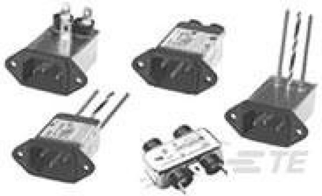 6EH4, 6A, 250 V ac Male Flange Mount IEC Inlet Filter 6EH4