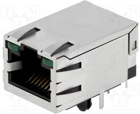 LMJ2018811130DL3T1, Гнездо, RJ45, PIN: 8, экранированный, с LED, Конф: 8p8c, THT