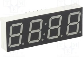 KW4-566AVB, Дисплей: LED, 7-сегментный, 14,2мм, 0,56", II.зн: 4, красный, анод