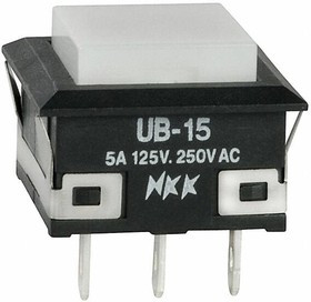 UB15KKW01N-B, Pushbutton Switches SPDT ON-(ON) WHITE