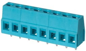 TB004-508-08BE, Fixed Terminal Blocks Terminal block, screw type, 5.08 , horizontal, 8 poles, CUI Blue, slotted screw, PCB mount