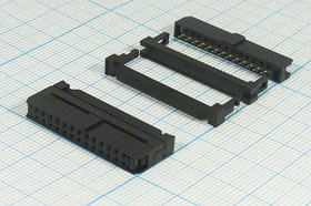 Гнездо IDC на 26 контактов, шаг 2x2мм, на шлейф, аналог [IDC2-26]; №1625 K гн IDC\P2,0x2,0\26HP\шлейф\ \L-KLS1-204B-26-B\KLS