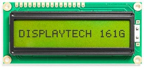 161G BC BW 161G Alphanumeric LCD Display, Yellow-Green on, 1 Row by 16 Characters, Transflective