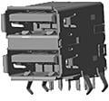 48406-0001, USB Connectors USB 3.0 F/A STD STACKED 30u