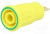 SEB4-F-20, Гнездо, "банан" 4мм, 24А, 1кВ, желто-зеленый, позолота, на панель