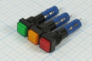 Переключатель кнопочный, d12, 220В, 1.0А, OFF-ON, IL2Взеленый, контакты 8C, HS-213G