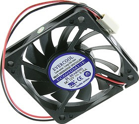 EC6010M12EL, Вентилятор 12В, 60х60х10мм , подш. самосмазывающийся, 4000 об/мин