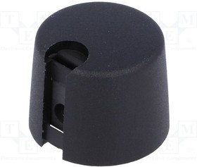 A1020639, Ручка, с указателем, пластмасса, dоси: 6,35мм, d20x16мм, черный