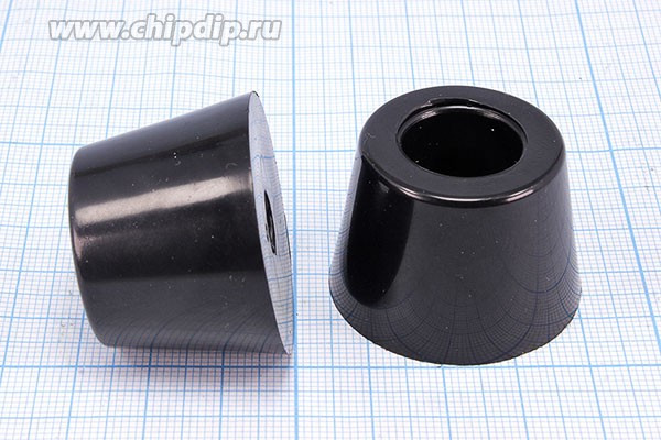 RL-SR-36x28x25, Ножка приборная коническая, армированная шайбой, ø36мм, высота 25мм; Q-15776 ножка прибор 36x25\h-10,0/отв 8,0\резин\конус\