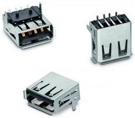 WR-COM USB Type A Horizontal SMT , 629104151021