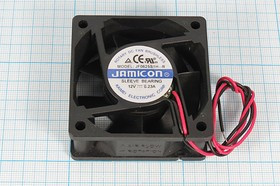 Вентилятор 12В, 60x60x25, 0,23А, 2L, подшипник скольжения, JF0625S1H-001-065R, JAMICON; №ВН082S вент 60x60x25\ 12В\0,23А\2L\ ПС\JF0625S1H-00