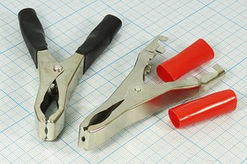 Зажим L 98x45x13, 50А, кабель, обжимной, металл красный