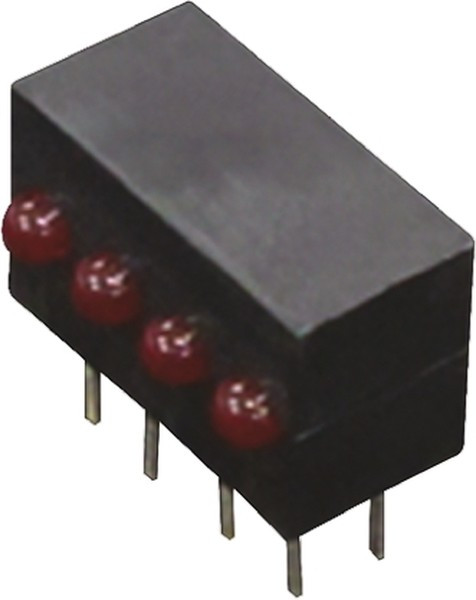 KM2520EF/4ID, Диод LED, Цвет красный, Версия горизонтальн.,в корпусе, 20мА