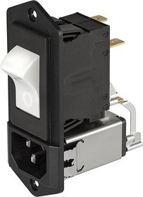 5145.2844.411, Power Module IEC 60320-1 C14 250VAC 4A Filter Circuit Breaker Switch Panel Mount
