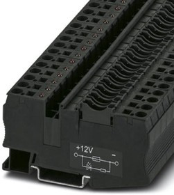3036495, ST Series Black Fused DIN Rail Terminal, 4mm², 1-Level, Spring Clamp Termination, Fused 3036495, ST Series Black Fused DIN Rail Terminal, 4mm², 1-Level, Spring Clamp Termination, Fused