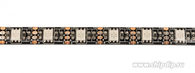 141-387, Лента светодиодная 5В, SMD5050, 4,8Вт/м, 60 LED/м, RGB, 10мм, 1м, с USB коннектором, черная, IP65 LA