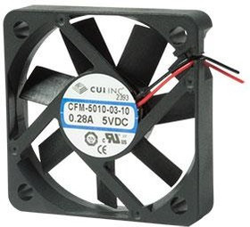 CFM-5010V-143-260-20, DC Fans 12Vdc 1.26W 11CFM DC Axial 50x10mm TS