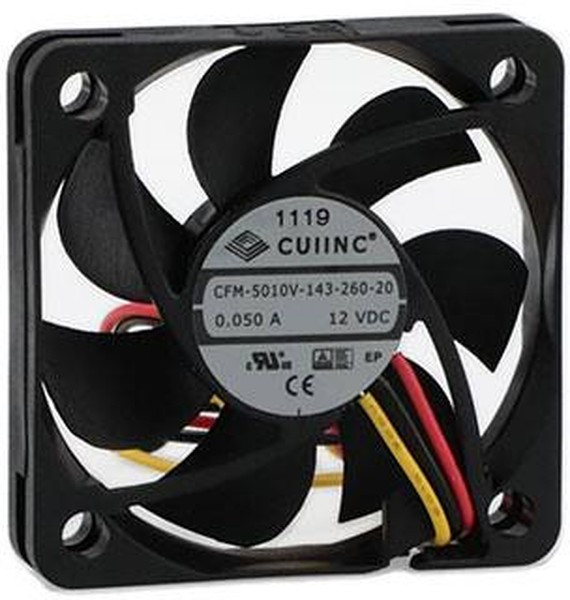CFM-5010V-143-260-20, DC Fans 12Vdc 1.26W 11CFM DC Axial 50x10mm TS