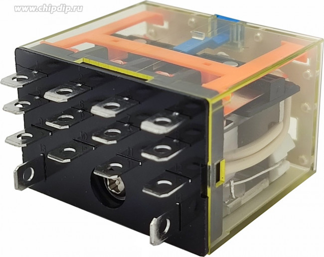 Силовые реле RKL4CO024LT, 4С (10A), 24VDC, LED + тест-кнопка Силовые реле RKL4CO024LT, 4С (10A), 24VDC, LED + тест-кнопка