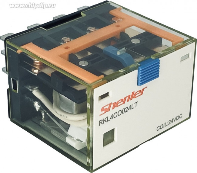 Силовые реле RKL4CO024LT, 4С (10A), 24VDC, LED + тест-кнопка Силовые реле RKL4CO024LT, 4С (10A), 24VDC, LED + тест-кнопка