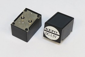 Зуммер магнитоэлектрический с генератором, размер 23x16x15, напряжение 1.5В, частота 0.4кГц, контакт