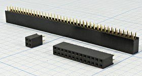 PBD-44 (DS1023-2x22S21), гнездо на плату двухрядное 2х22 шаг 2,54