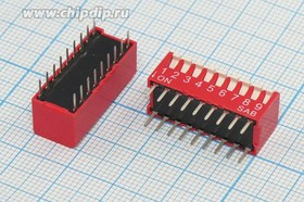 Переключатель DIP-09, 18P2,54, ON-OFF, угловой, DP-09; №803 ПDIP-09\18P2,54\ ON-OFF\угл\DP-09\