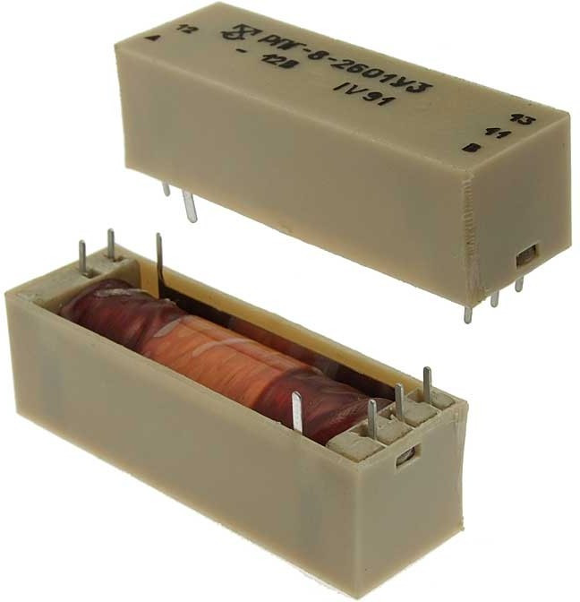 Реле герконовое 12В; №7485 реле 12В\2601\РПГ-8-2601У3\ 2,5A,220В\\герк.