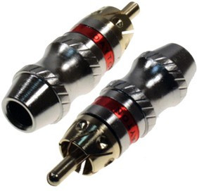 1-262G RED, штекер RCA металл на кабель красный "позолоченный"