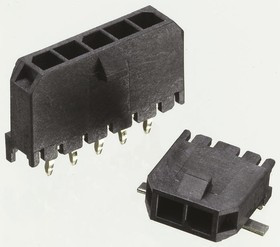 43650-0327, Micro-Fit 3.0 Series Straight Through Hole PCB Header, 3 Contact(s), 3.0mm Pitch, 1 Row(s), Shrouded 43650-0327, Micro-Fit 3.0 Series Straight Through Hole PCB Header, 3 Contact(s), 3.0mm Pitch, 1 Row(s), Shrouded