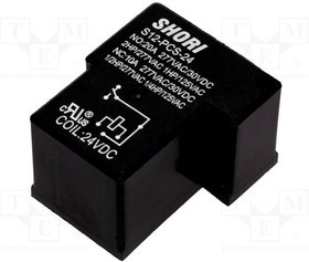 S12-PCS-24, Реле: электромагнитное, SPDT, Uобмотки: 24ВDC, Iконтакт.макс: 20А