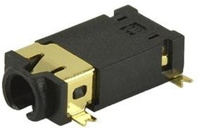 SJ2-25404B-SMT-TR, Phone Connectors 2.5mm gold terminal 4conductr Tip switch