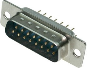 DPS-15M / DBB-15M, Разъем D-SUB, 15 контактов, вилка на плату