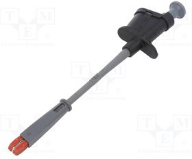 PJ6007-IEC-B, Щуп-зажим; "крокодил"; 6А; черный; Диап.захвата: макс.20мм; 4мм